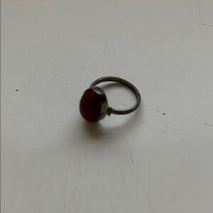 Red Gemstone Silver Ring